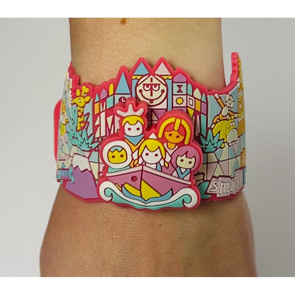 Tokyo Disney Resort Its a Small World Silicone Bracelet Pink 3D Molded Wristband